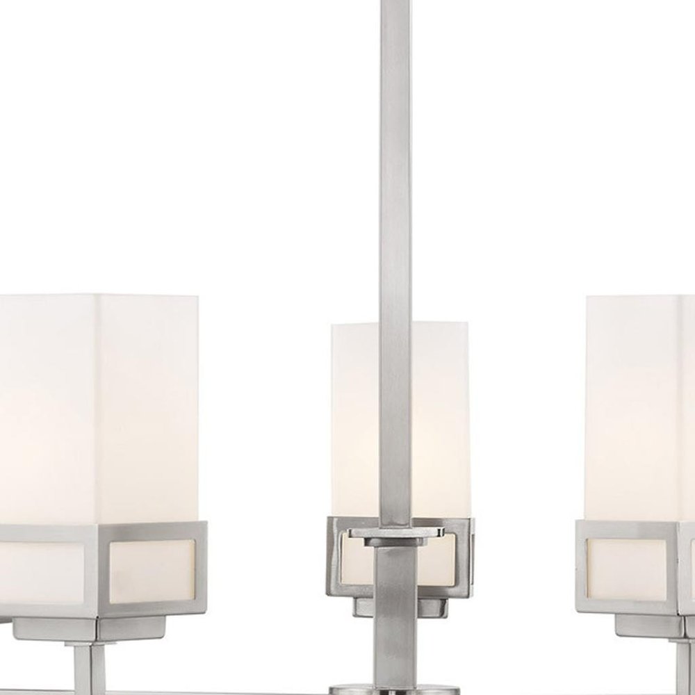 Five Light Dimmable Chandelier With Shades