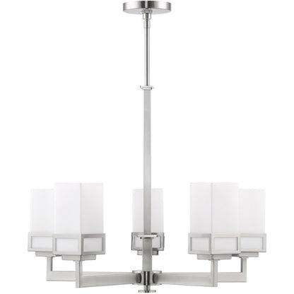 Five Light Dimmable Chandelier With Shades