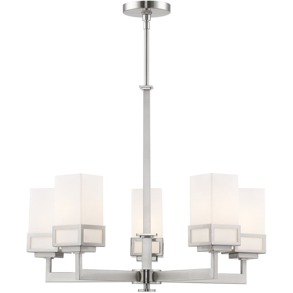 Five Light Dimmable Chandelier With Shades