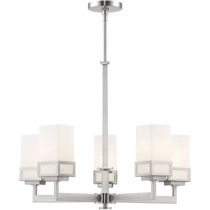 Five Light Dimmable Chandelier With Shades