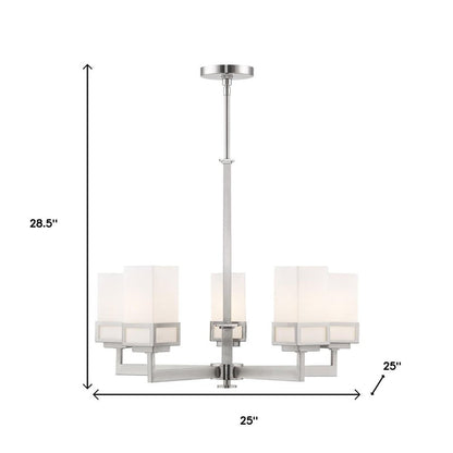Five Light Dimmable Chandelier With Shades