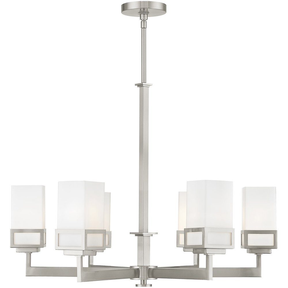 Six Light Dimmable Chandelier With Shades