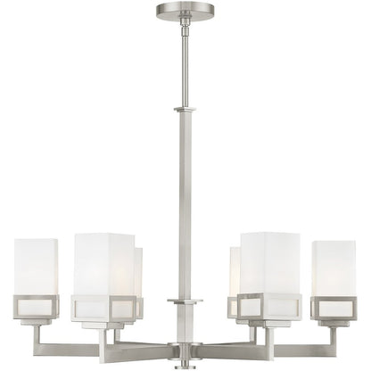 Six Light Dimmable Chandelier With Shades