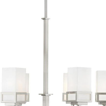 Six Light Dimmable Chandelier With Shades