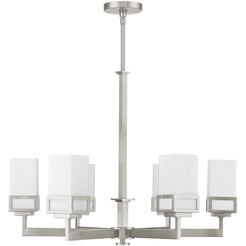 Six Light Dimmable Chandelier With Shades
