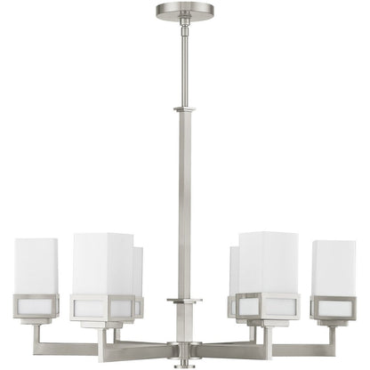 Six Light Dimmable Chandelier With Shades