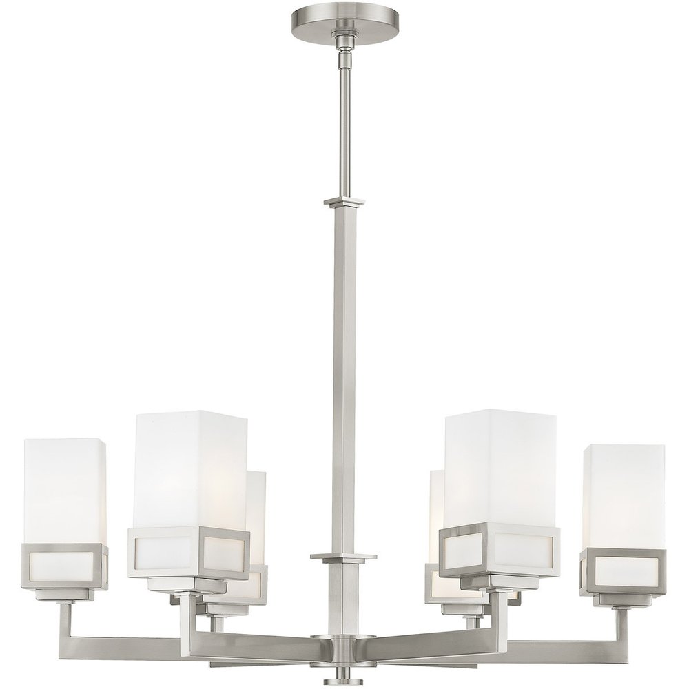 Six Light Dimmable Chandelier With Shades