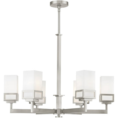 Six Light Dimmable Chandelier With Shades