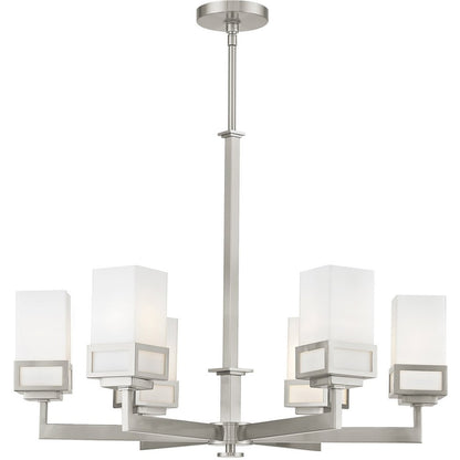 Six Light Dimmable Chandelier With Shades