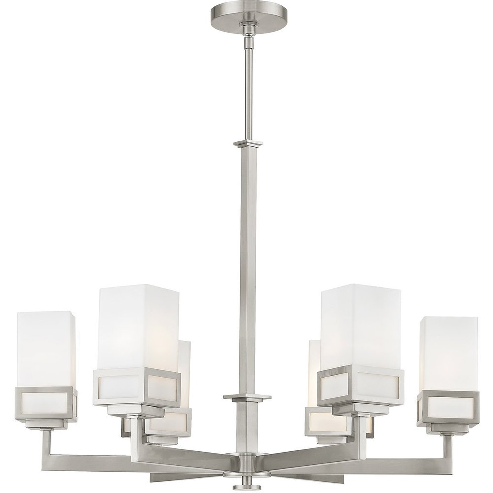 Six Light Dimmable Chandelier With Shades