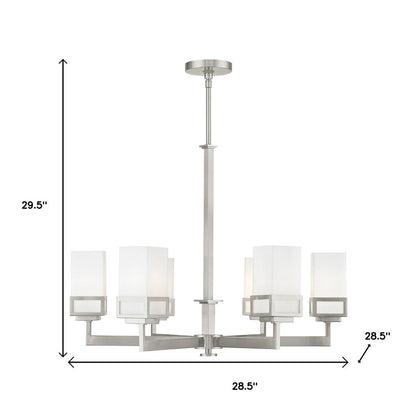 Six Light Dimmable Chandelier With Shades