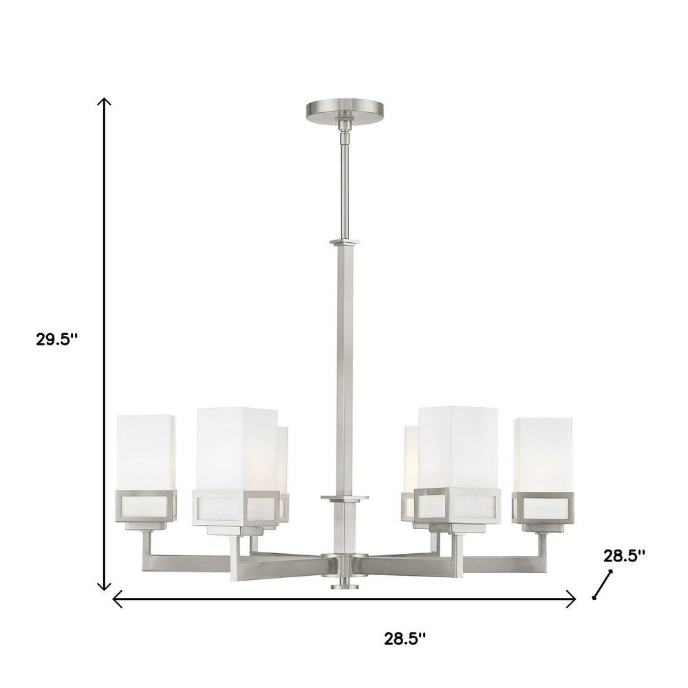 Six Light Dimmable Chandelier With Shades