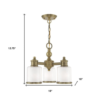 Three Light Dimmable Chandelier With Shades