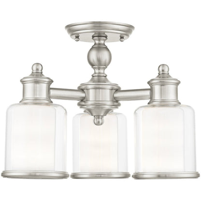Three Light Dimmable Chandelier With Shades