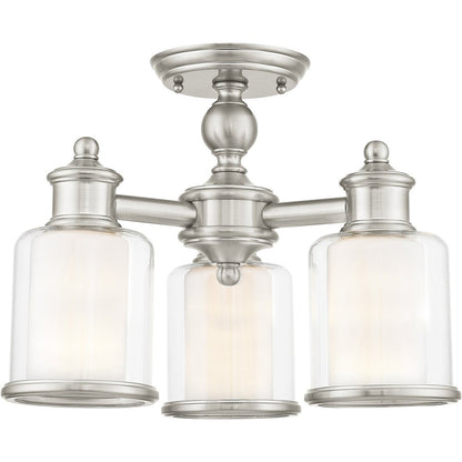 Three Light Dimmable Chandelier With Shades