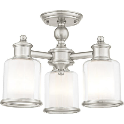 Three Light Dimmable Chandelier With Shades