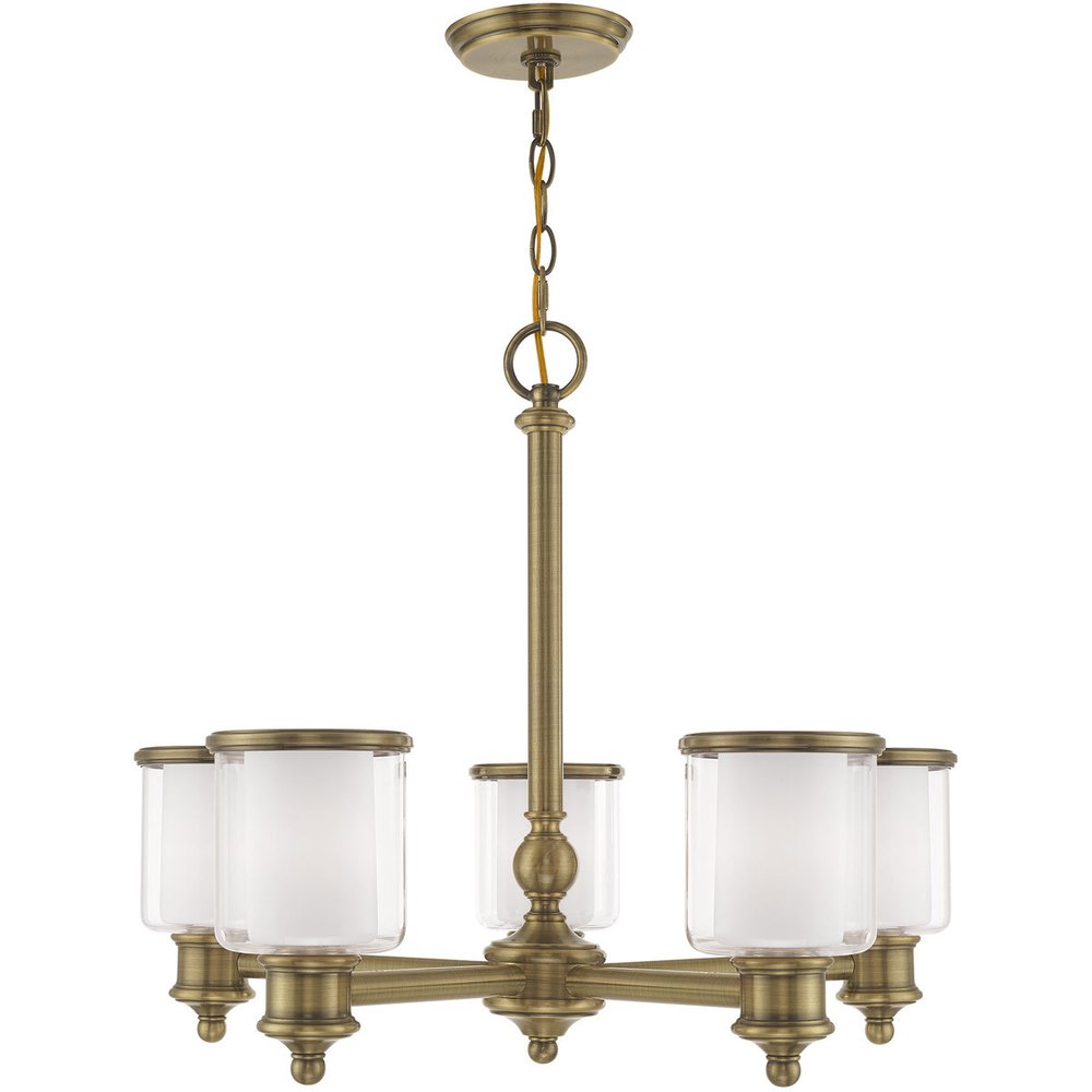 Five Light Dimmable Chandelier With Shades
