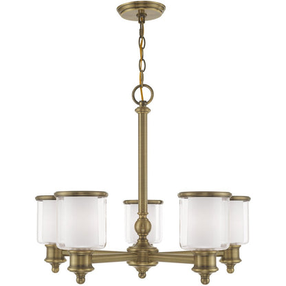 Five Light Dimmable Chandelier With Shades