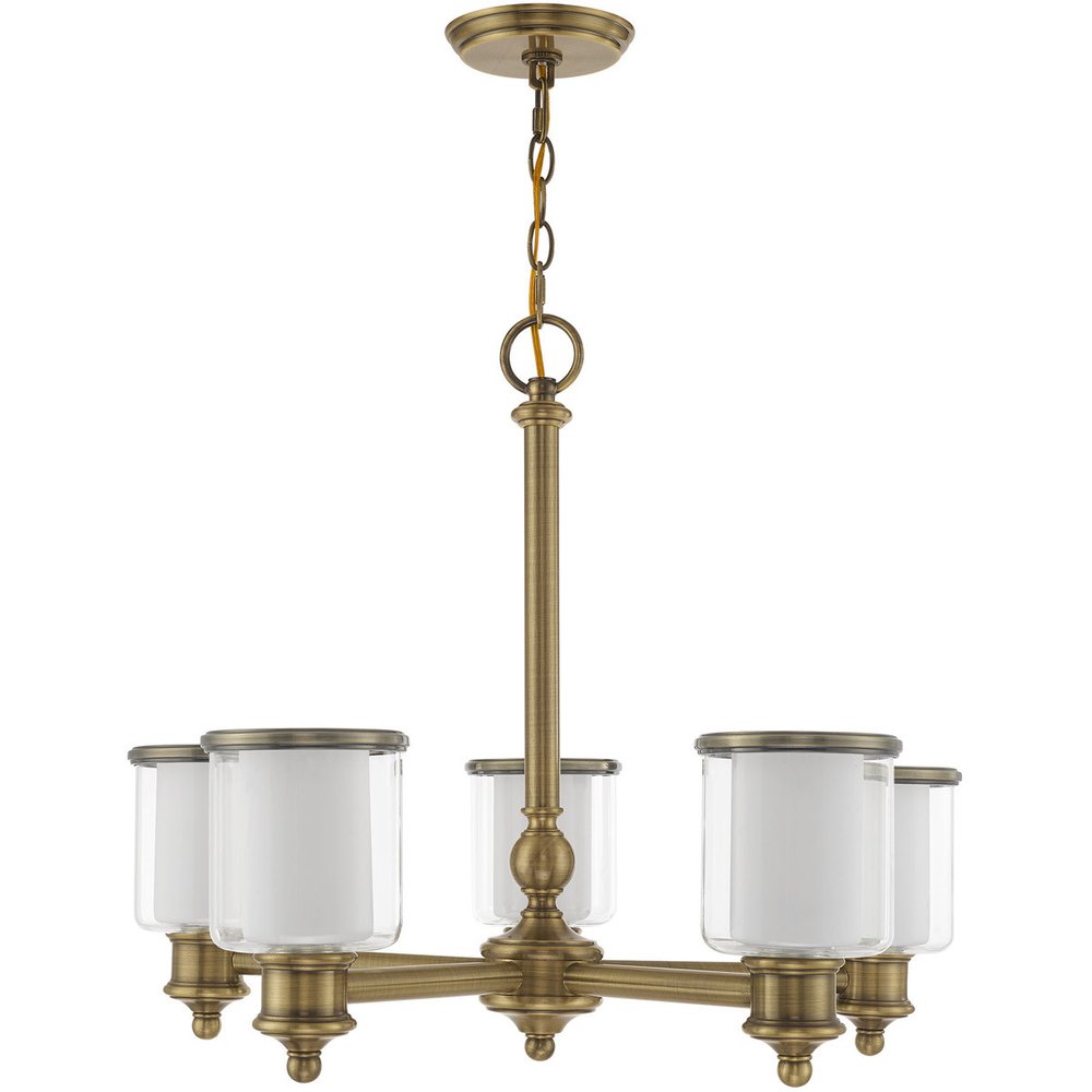 Five Light Dimmable Chandelier With Shades