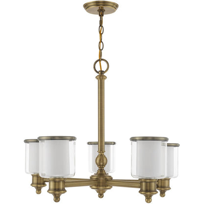Five Light Dimmable Chandelier With Shades
