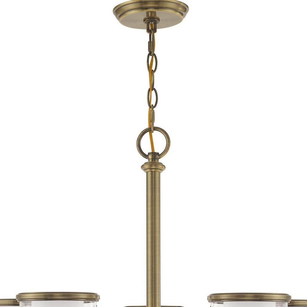 Five Light Dimmable Chandelier With Shades