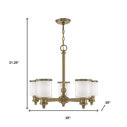 Five Light Dimmable Chandelier With Shades