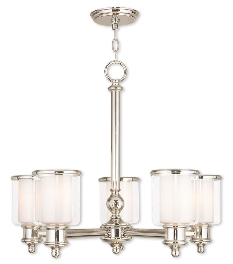 Five Light Dimmable Chandelier With Shades