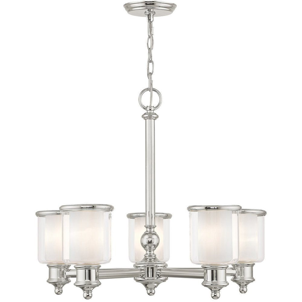 Five Light Dimmable Chandelier With Shades