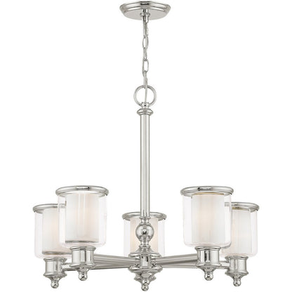Five Light Dimmable Chandelier With Shades