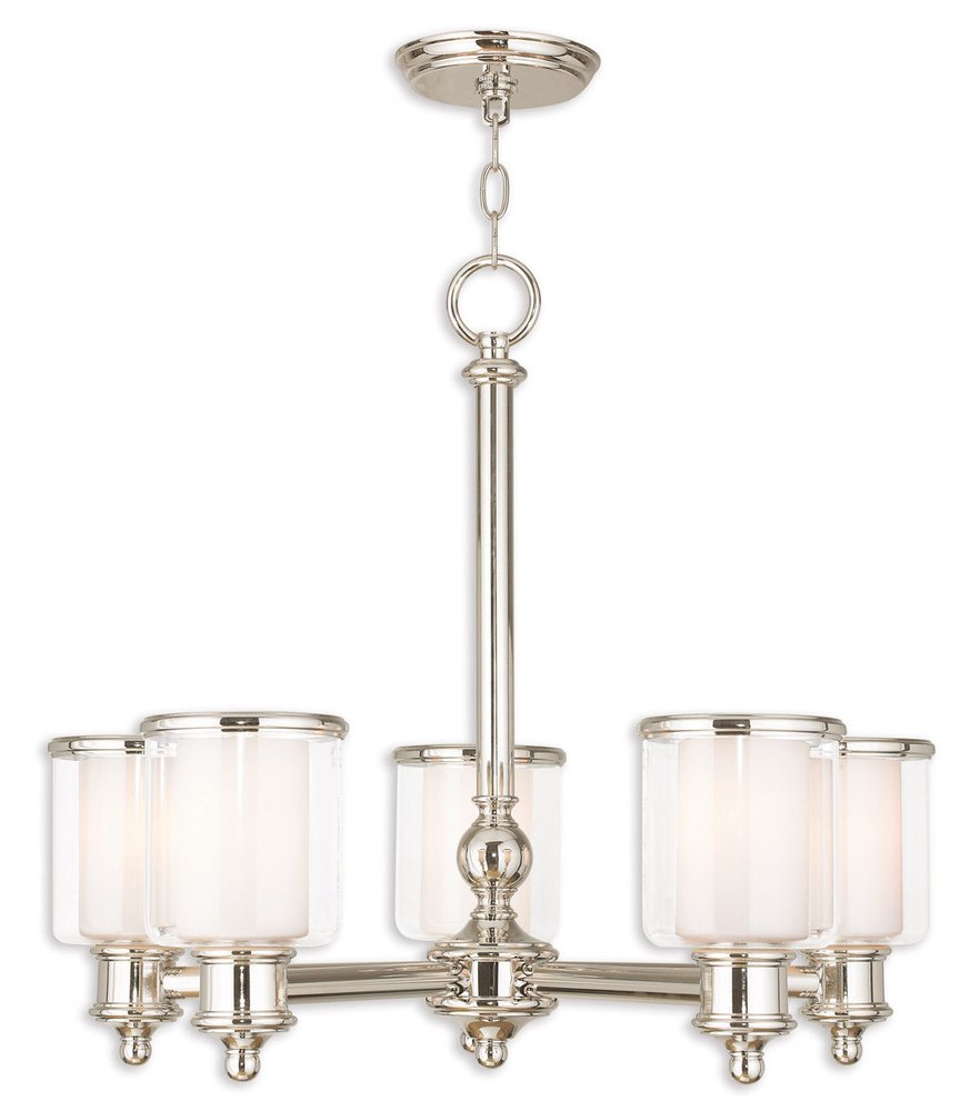 Five Light Dimmable Chandelier With Shades