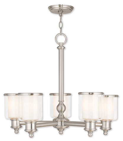 Five Light Dimmable Chandelier With Shades