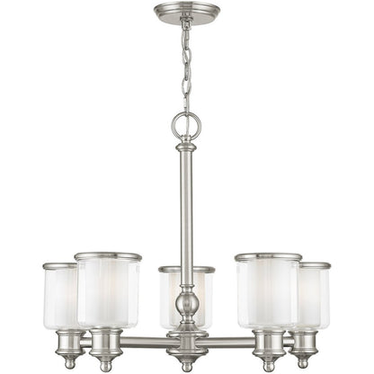 Five Light Dimmable Chandelier With Shades