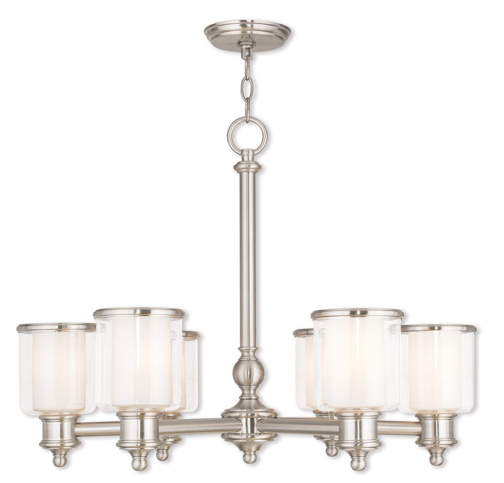 Six Light Dimmable Chandelier With Shades