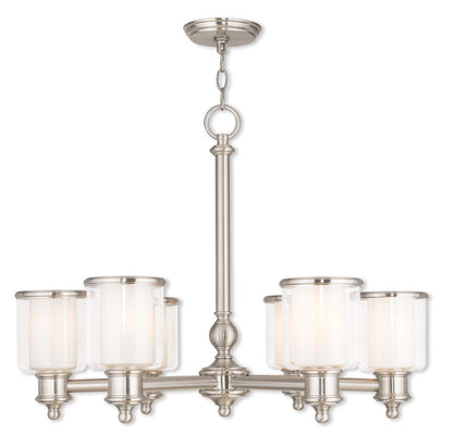 Six Light Dimmable Chandelier With Shades