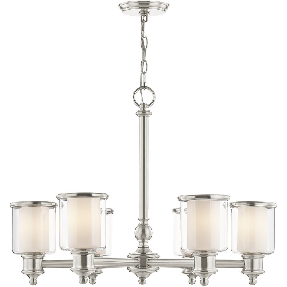 Six Light Dimmable Chandelier With Shades