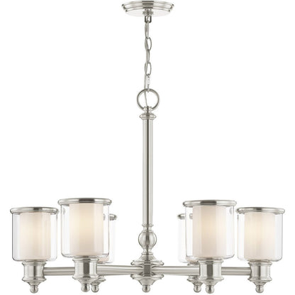 Six Light Dimmable Chandelier With Shades