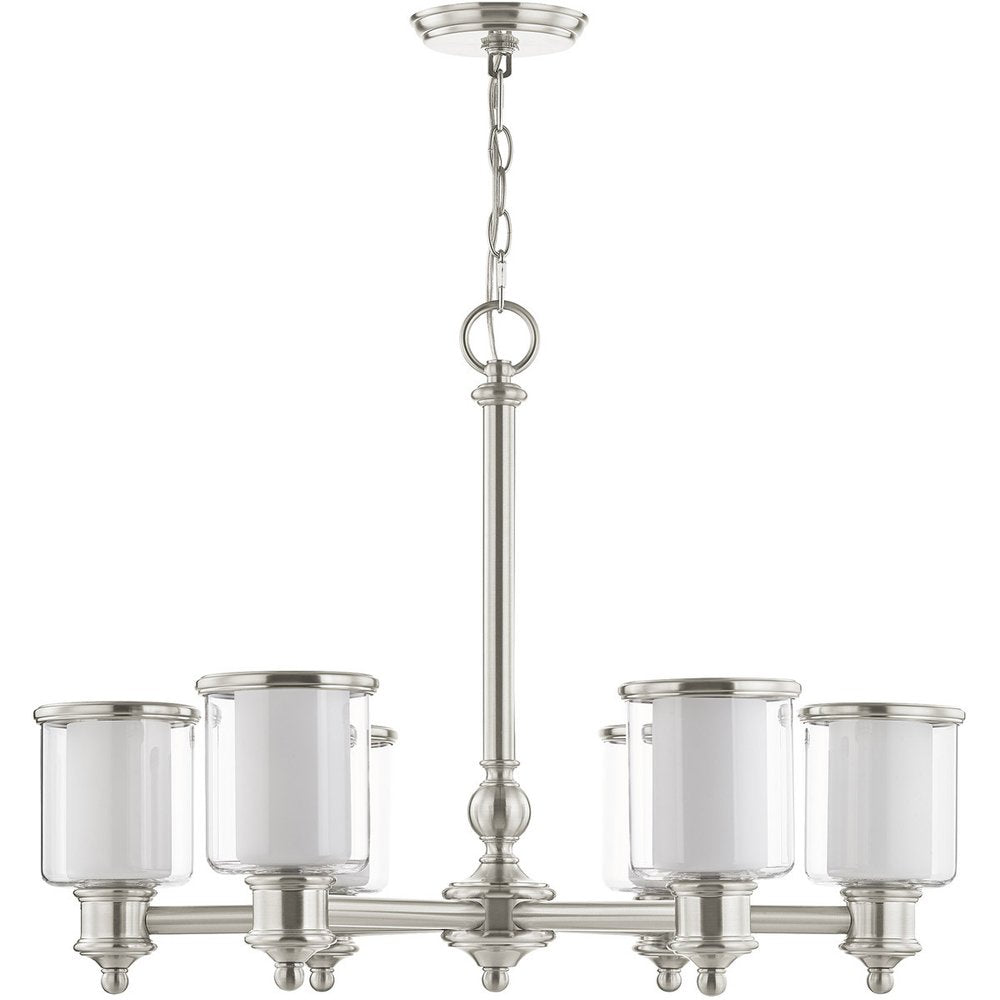 Six Light Dimmable Chandelier With Shades