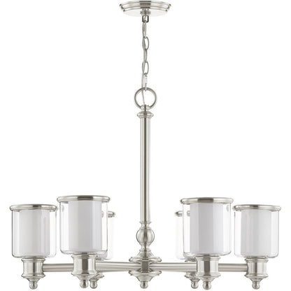 Six Light Dimmable Chandelier With Shades