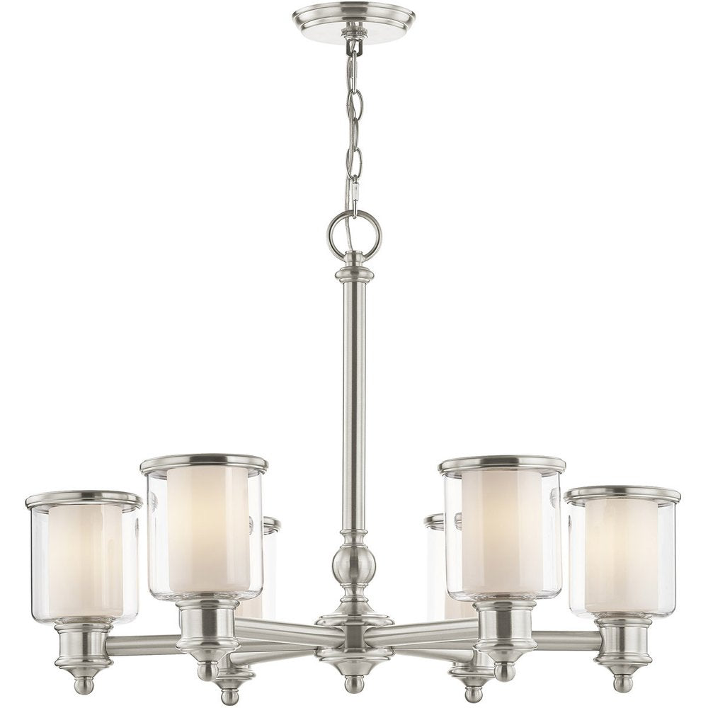 Six Light Dimmable Chandelier With Shades