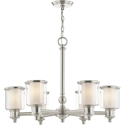 Six Light Dimmable Chandelier With Shades