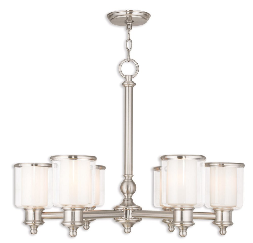 Six Light Dimmable Chandelier With Shades