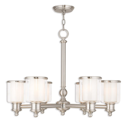 Six Light Dimmable Chandelier With Shades