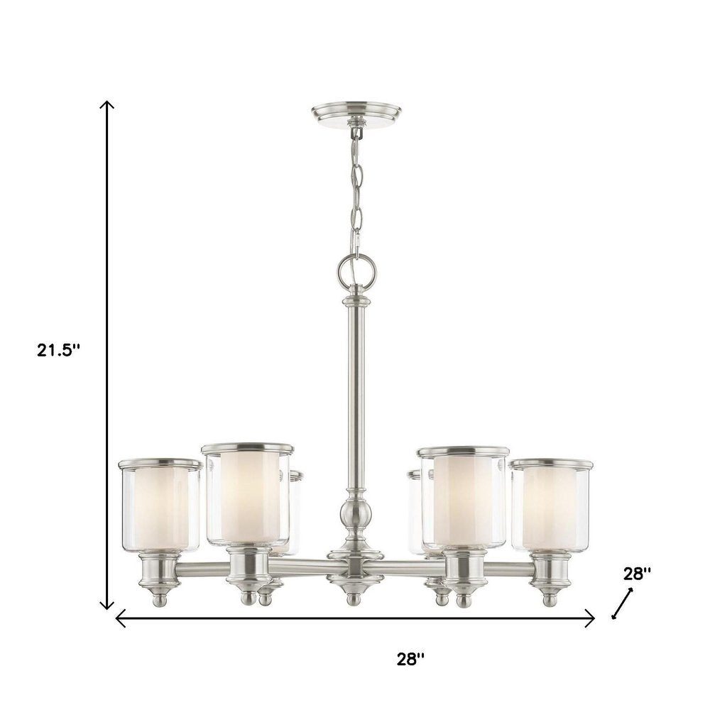Six Light Dimmable Chandelier With Shades