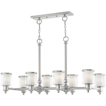 Eight Light Dimmable Chandelier With Shades