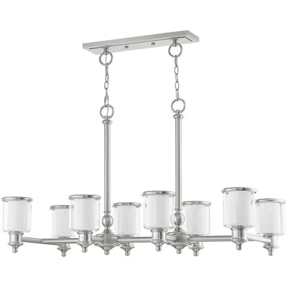 Eight Light Dimmable Chandelier With Shades