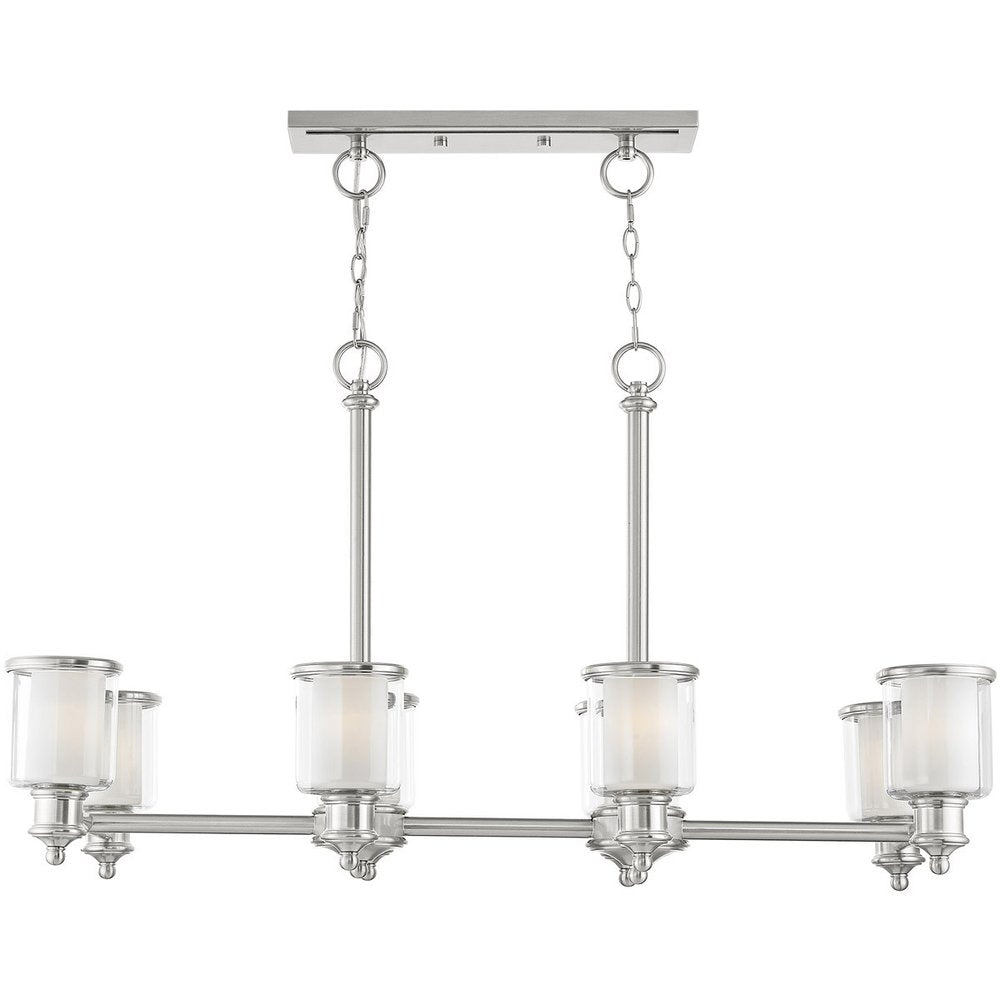 Eight Light Dimmable Chandelier With Shades