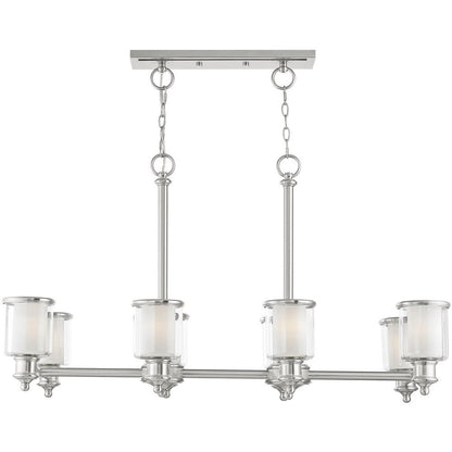 Eight Light Dimmable Chandelier With Shades