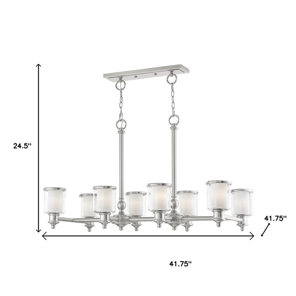 Eight Light Dimmable Chandelier With Shades