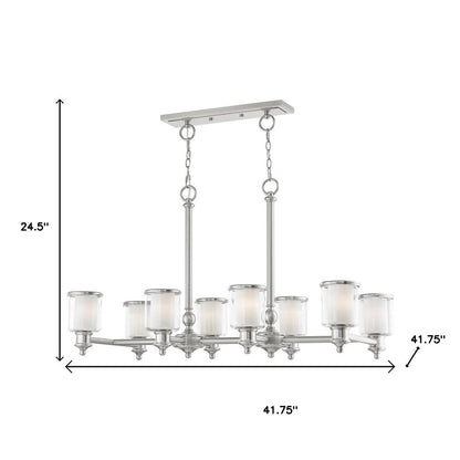 Eight Light Dimmable Chandelier With Shades