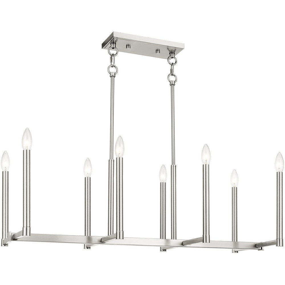Eight Light Dimmable Chandelier With Shades